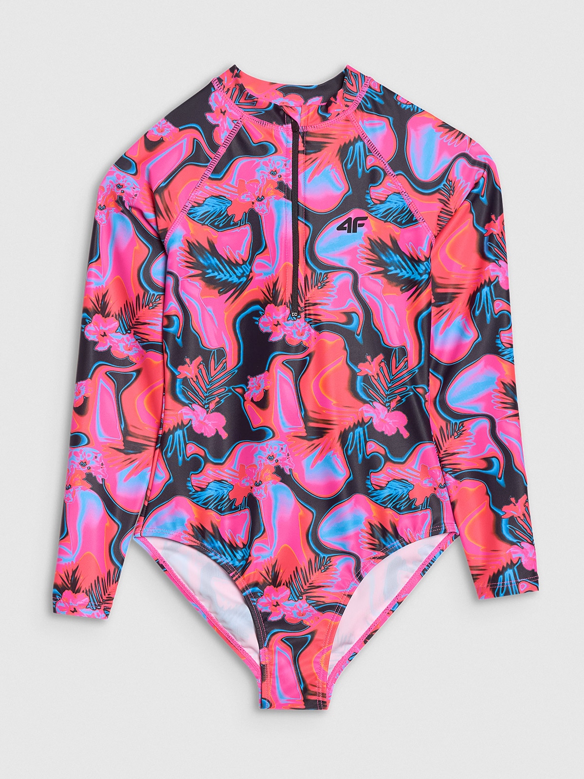 4F Kostium kąpielowy jednoczęściowy dziewczęcy - multikolor 122/128 (6-8 lat)