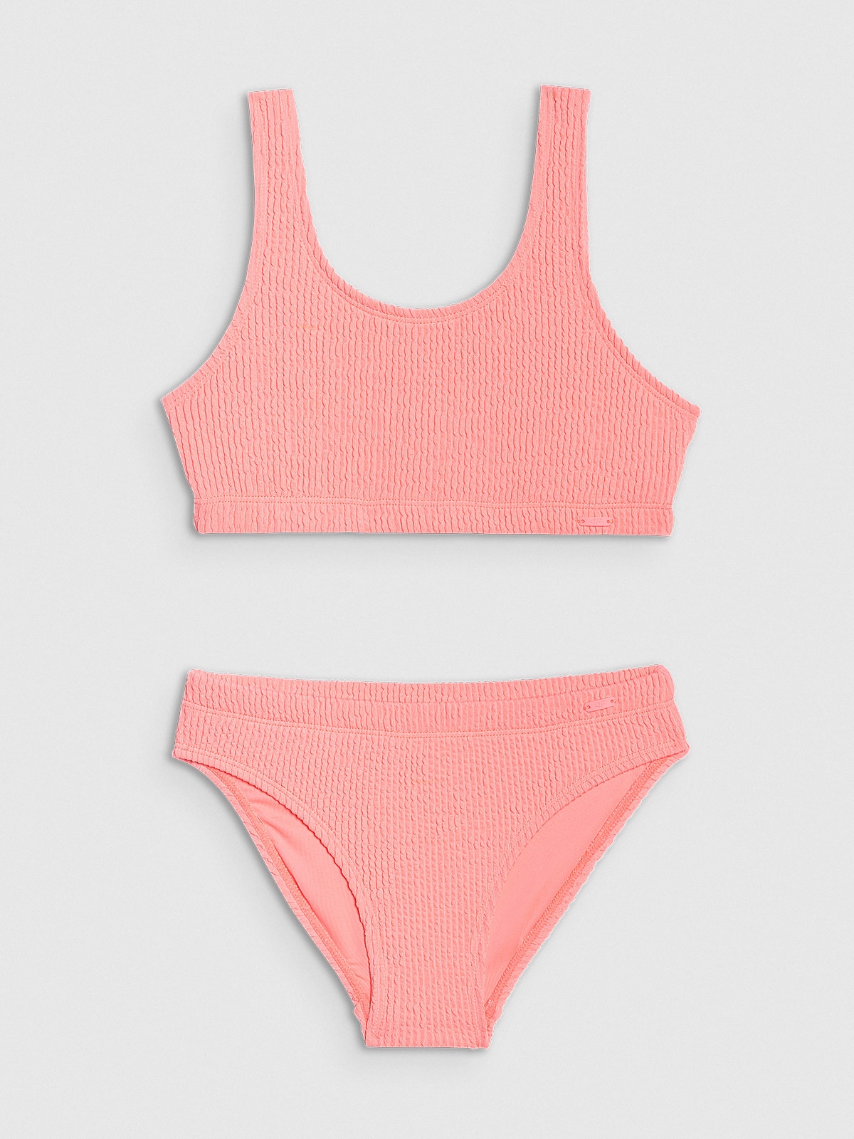 4F Kostium kąpielowy dwuczęściowy dziewczęcy - beżowy 122/128 (6-8 lat)