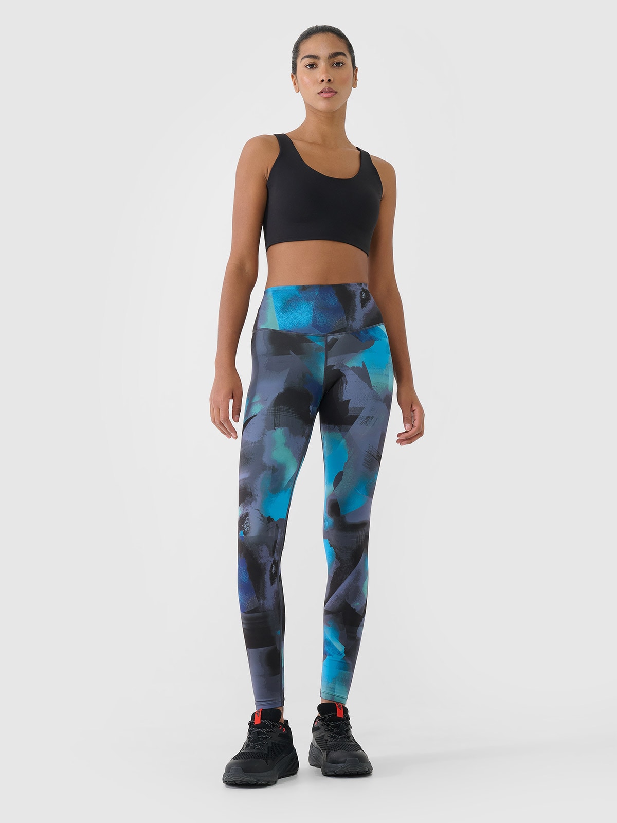 4F Legginsy treningowe z wysokim stanem damskie - multikolor S