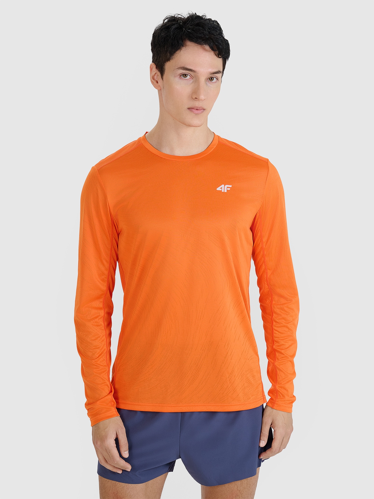 4F Longsleeve do biegania szybkoschnący męski - pomarańczowy L