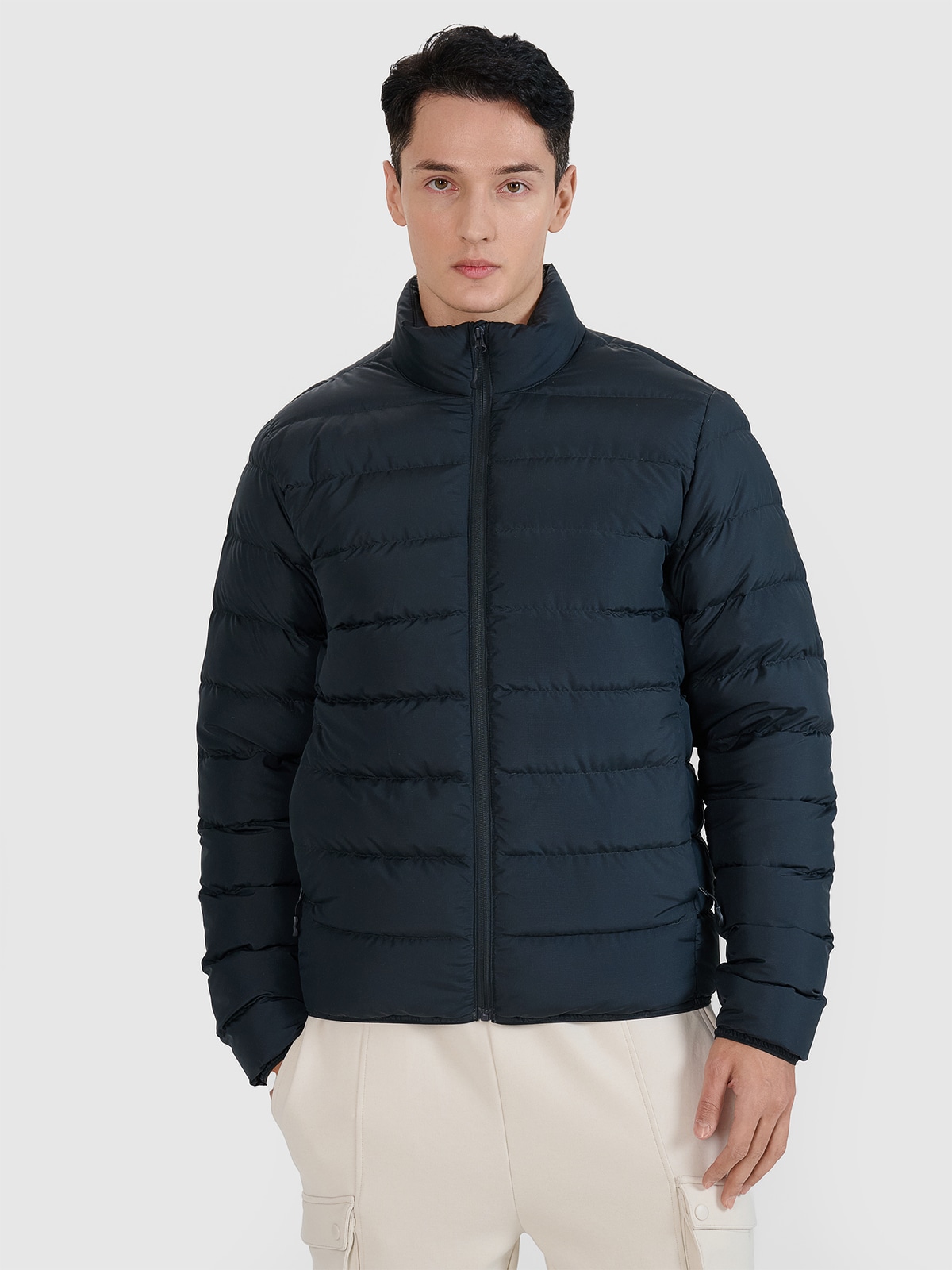 4F Kurtka puchowa z wypełnieniem naturalnym męska - czarna 3XL