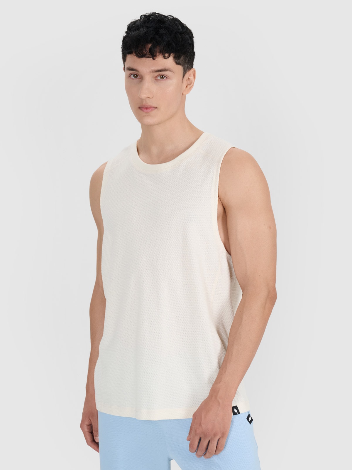 4F Tank top oversize męski - biały L