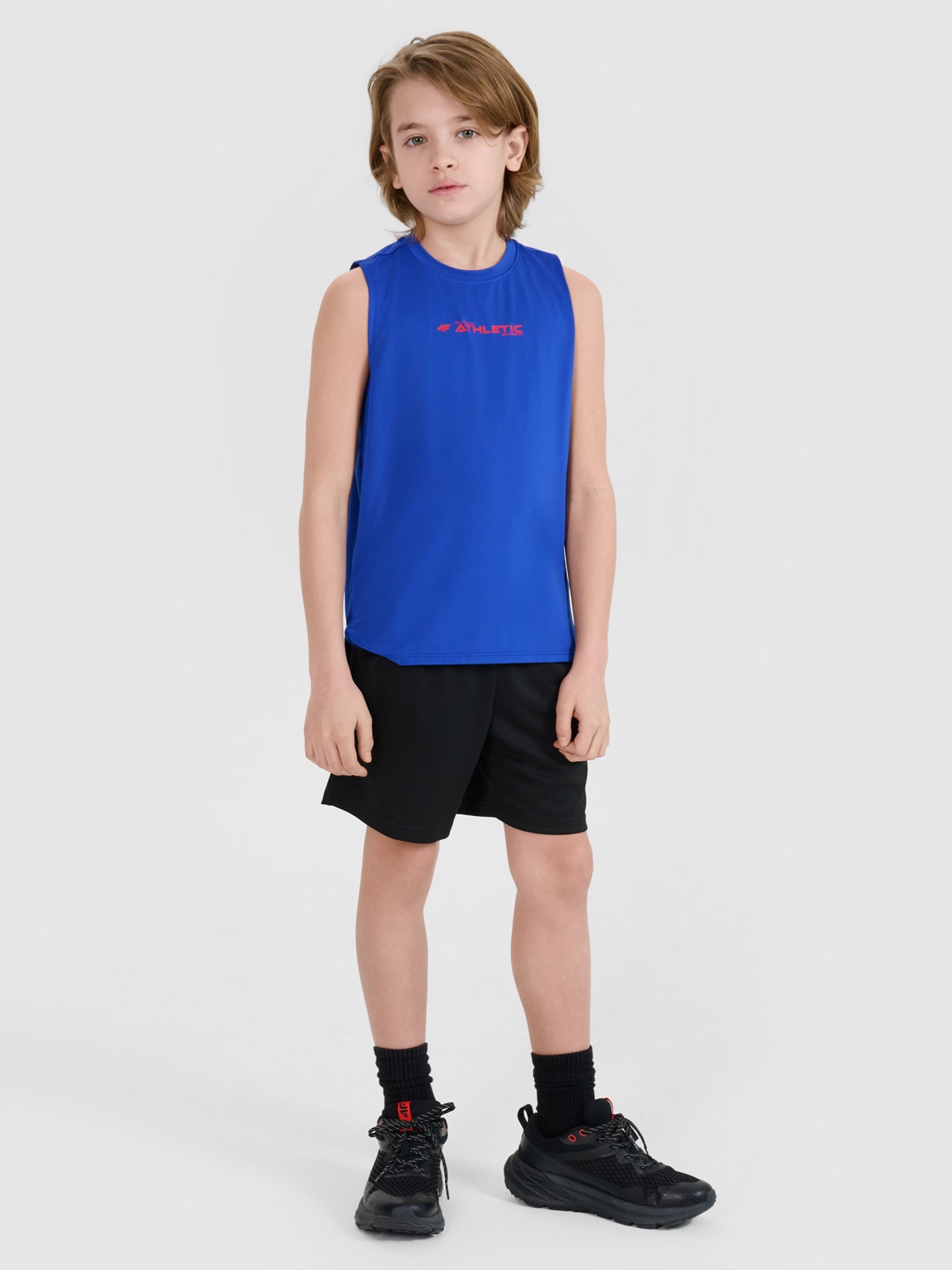 4F Spodenki sportowe szybkoschnące chłopięce - czarne 122/128 (6-8 lat)