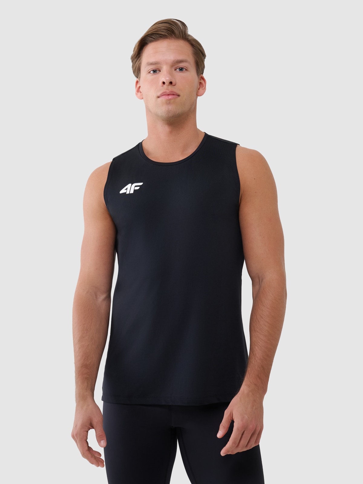 4F Tank top treningowy szybkoschnący męski - czarny L