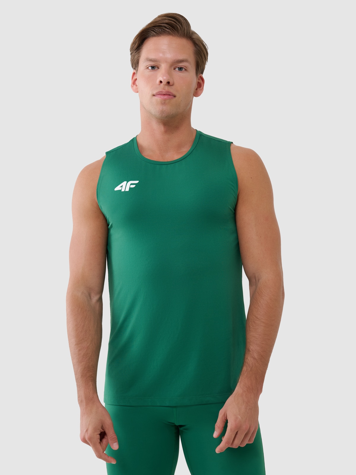 4F Tank top treningowy szybkoschnący męski - zielony S