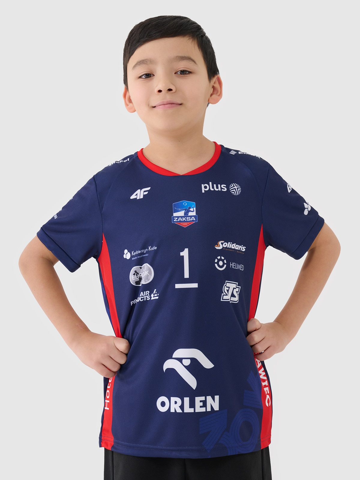 4F Koszulka meczowa replika wyjazdowa z sezonu 2024/2025 dziecięca 4F x Zaksa Kędzierzyn-Koźle - Kurek - multikolor 98/104