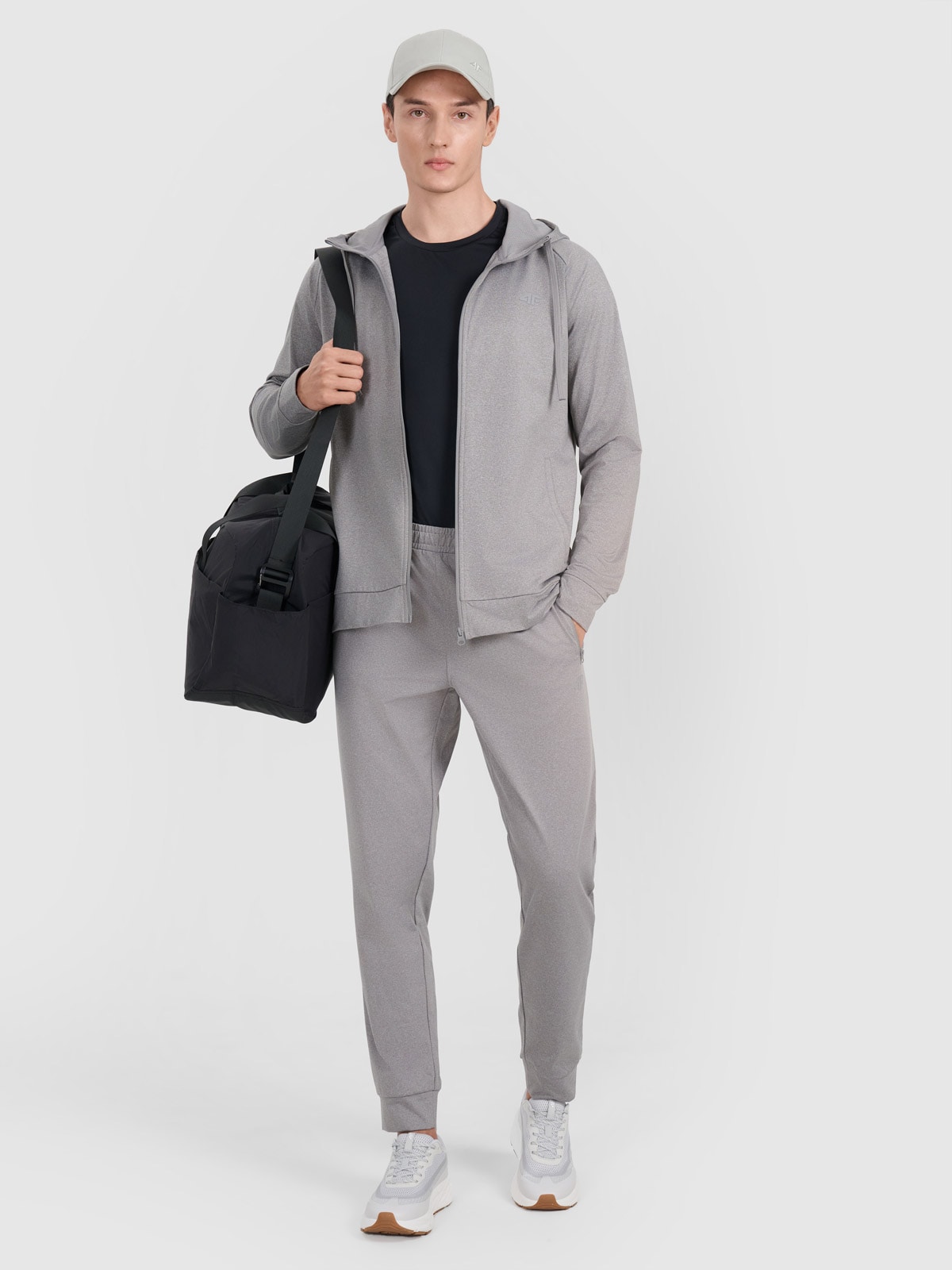 4F Spodnie treningowe szybkoschnące męskie - szare XXL