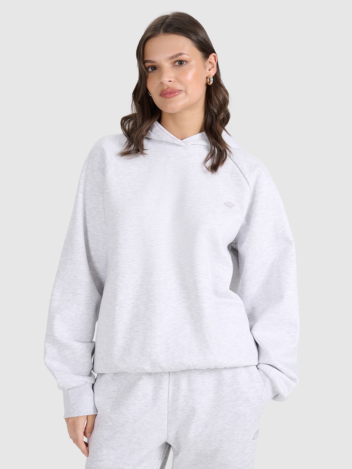 4F Bluza dresowa nierozpinana z kapturem uniseks - szara XS