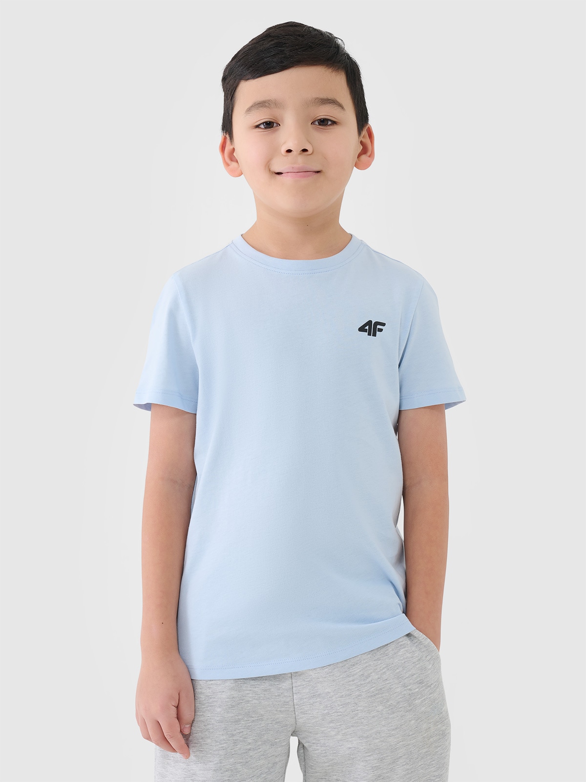 4F T-shirt regular gładki chłopięcy - niebieski 164 (13-14 lat)