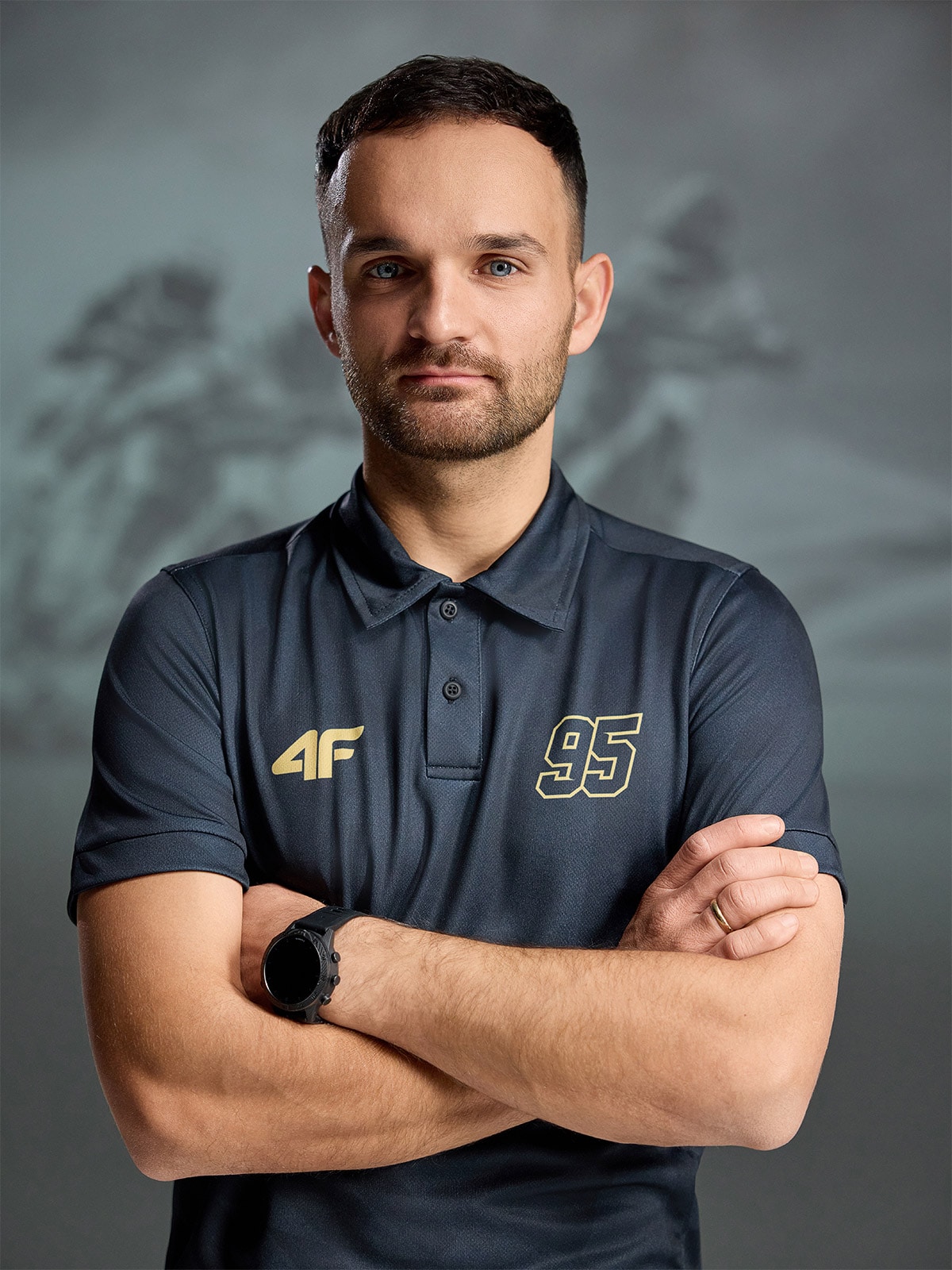 4F Koszulka polo szybkoschnąca męska 4F x Bartosz Zmarzlik - czarna XS