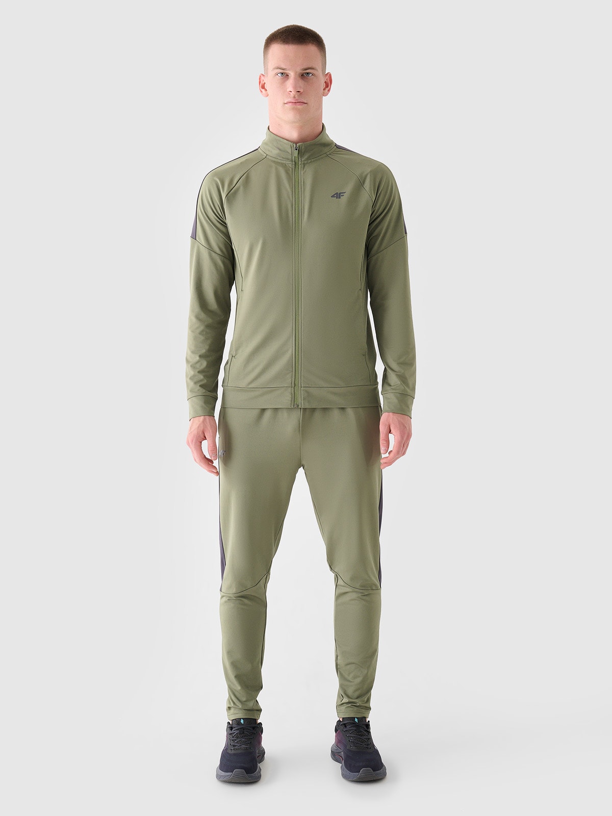 4F Spodnie treningowe szybkoschnące męskie - oliwkowe XXL
