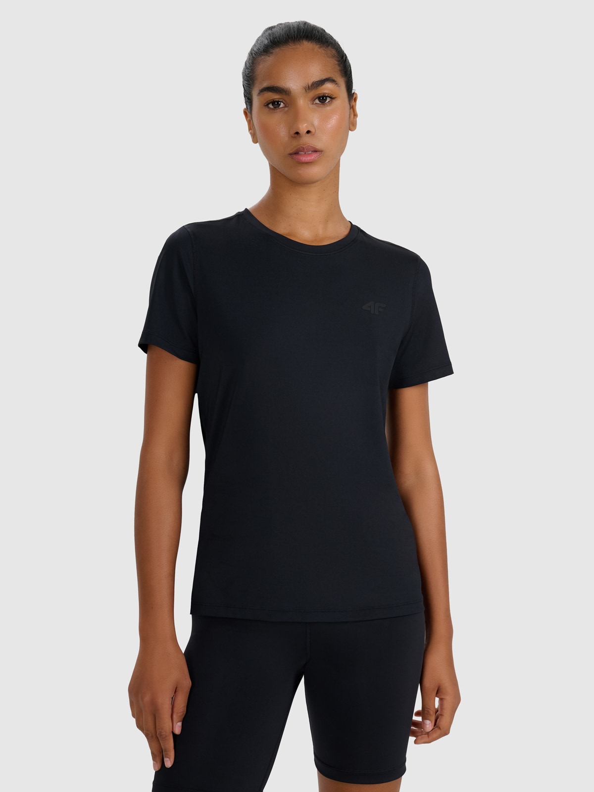4F Koszulka treningowa szybkoschnąca damska - czarna XS