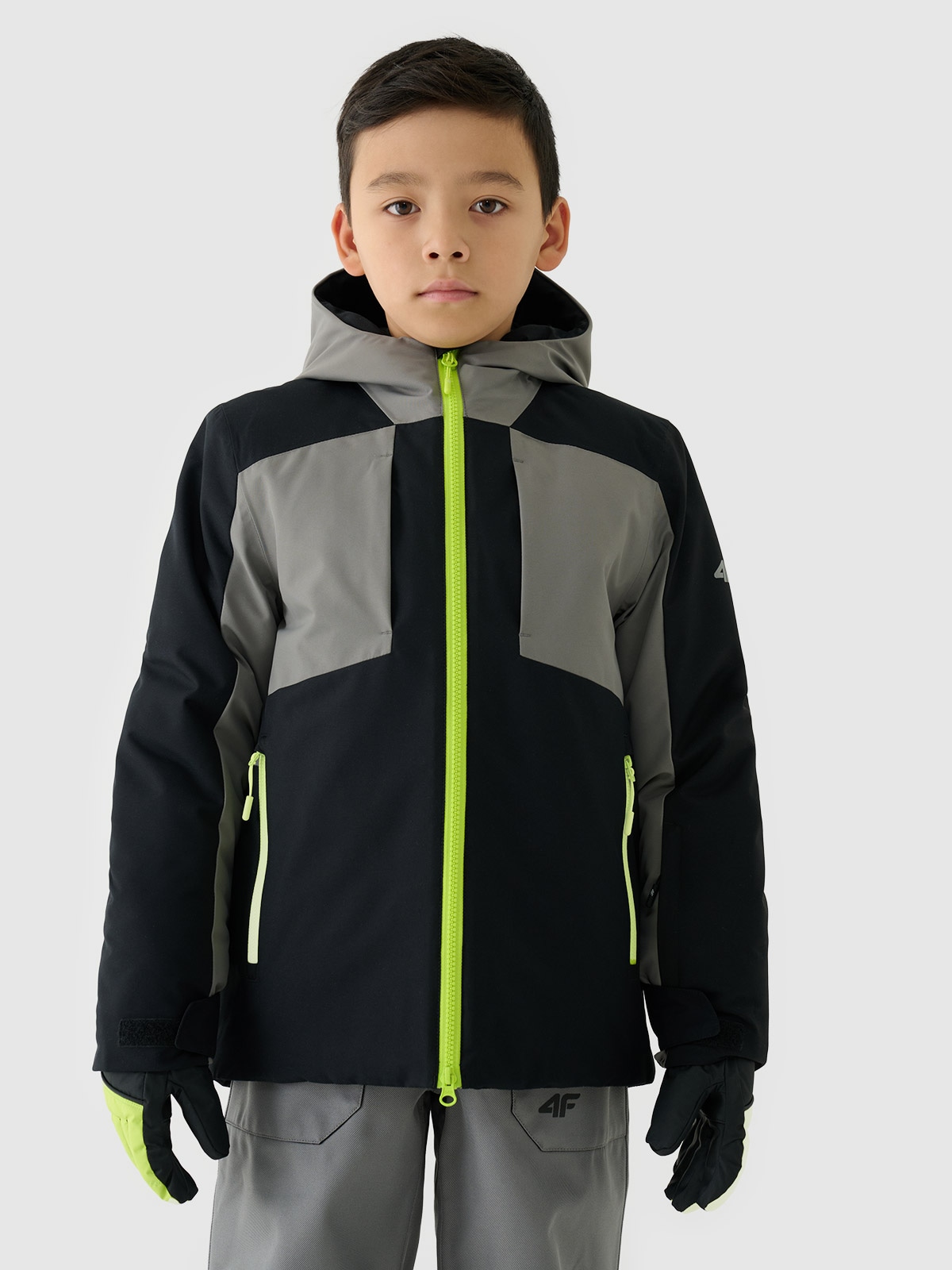 4F Kurtka narciarska membrana 8000 chłopięca - czarna 128 (7-8 lat)