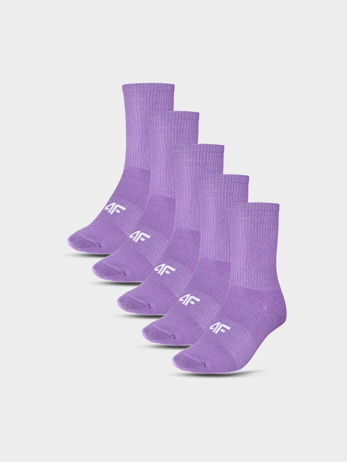 4F Skarpetki casual za kostkę (5-pack) dziecięce - fioletowe 38-40