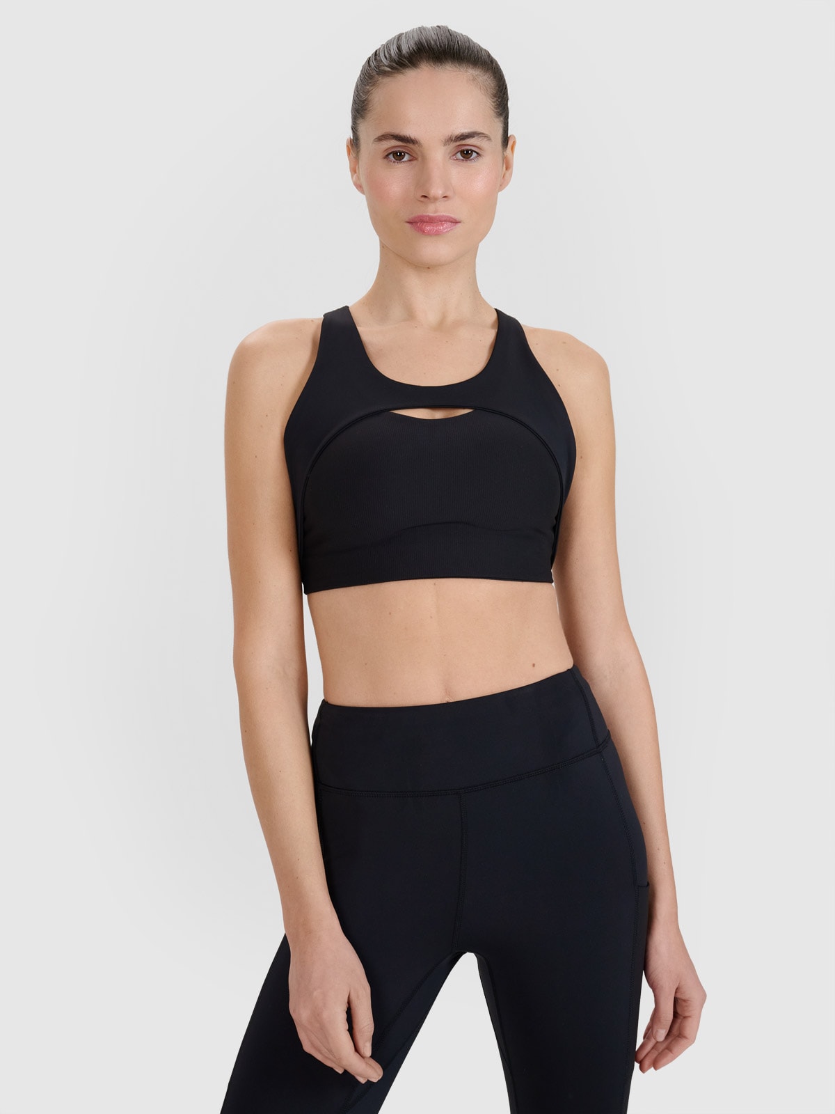 4F Biustonosz treningowy ze średnim wsparciem damski - czarny S
