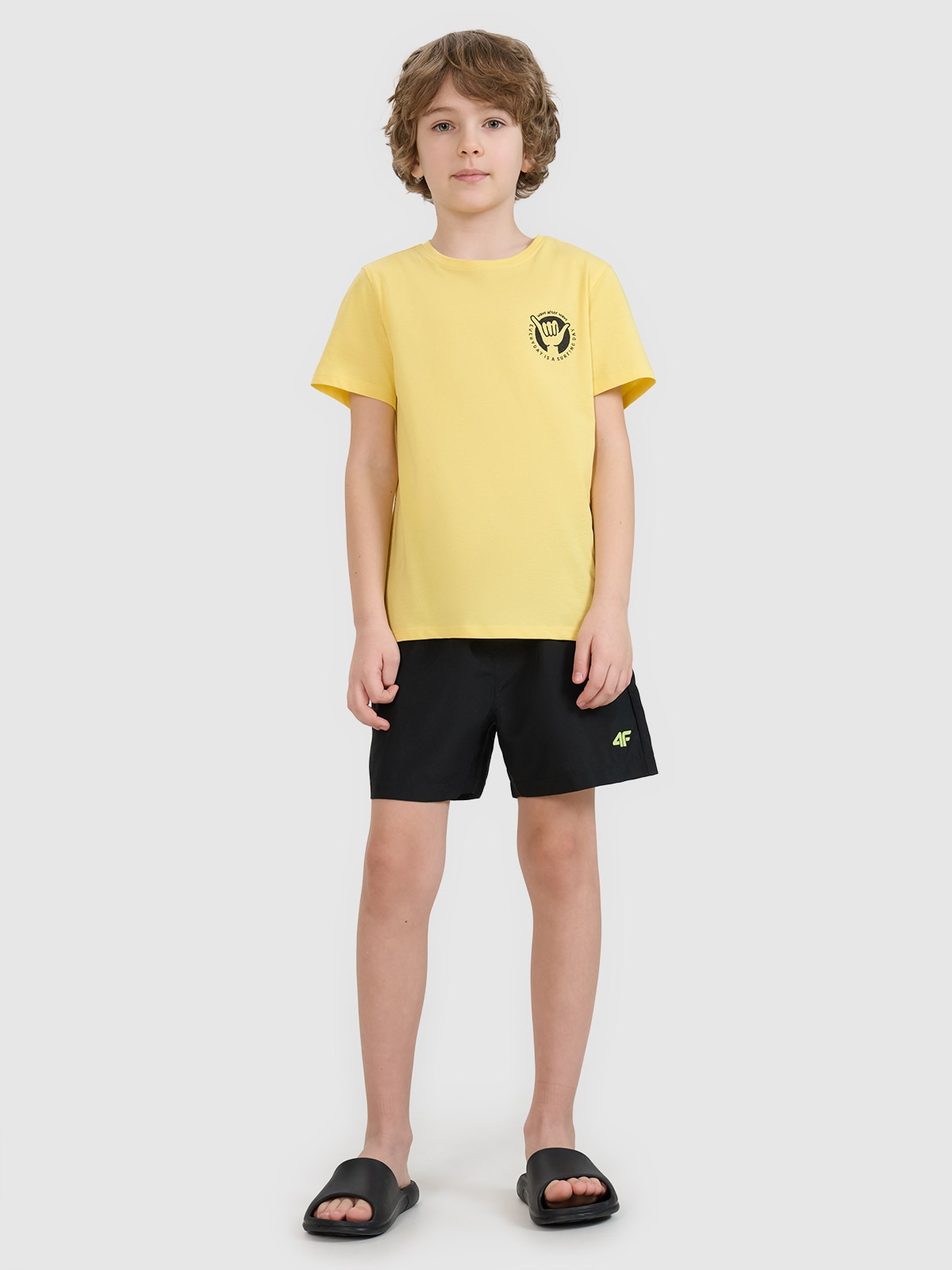 4F Spodenki plażowe boardshorty chłopięce - czarne 158/164 (12-14 lat)