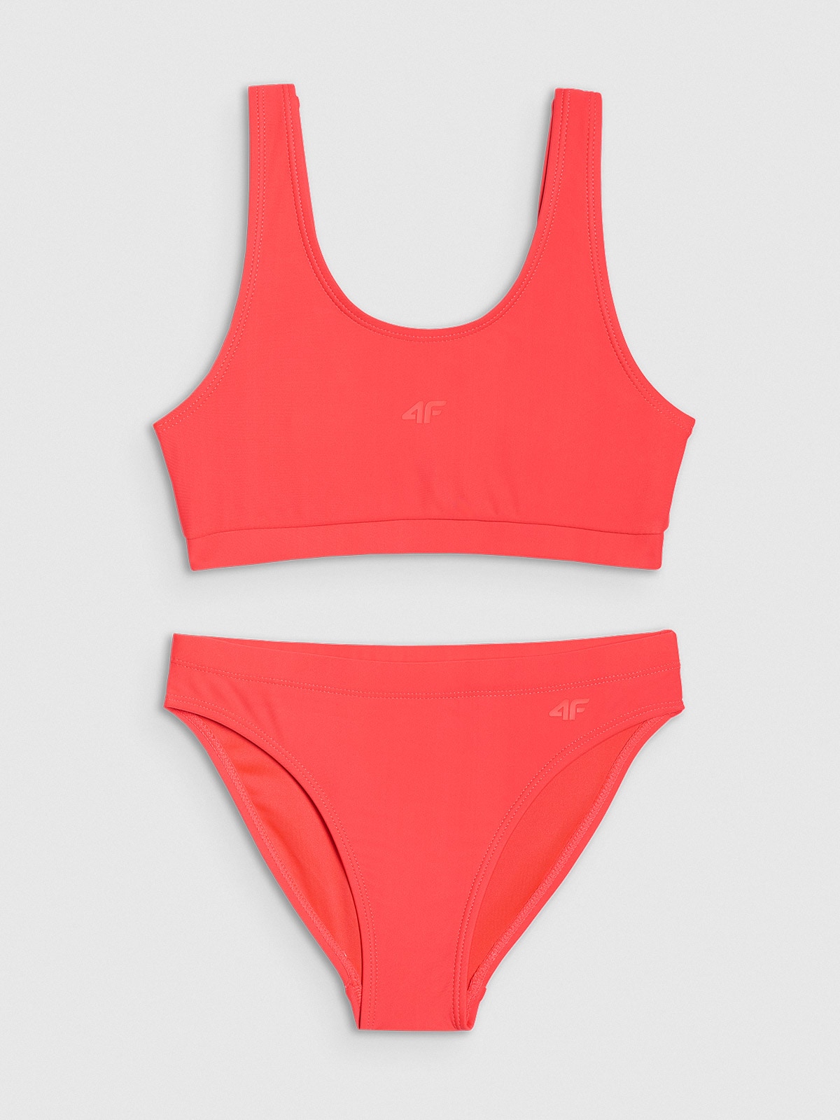 4F Kostium kąpielowy dwuczęściowy dziewczęcy - koralowy 158/164 (12-14 lat)
