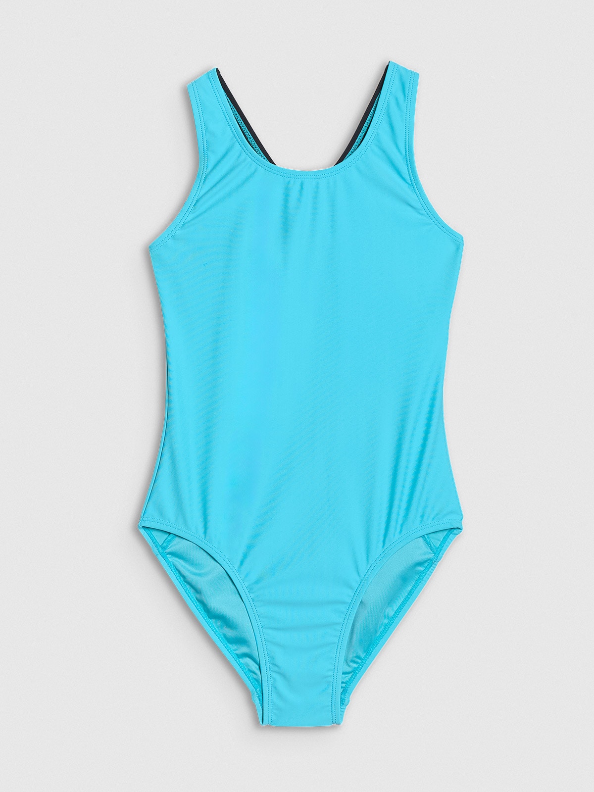 4F Kostium kąpielowy jednoczęściowy dziewczęcy - turkusowy 122/128 (6-8 lat)