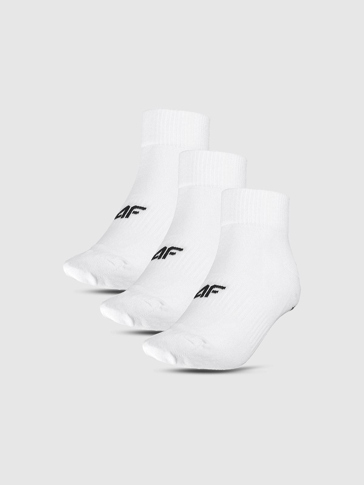 4F Skarpety casual za kostkę (3-pack) męskie - białe 43-46