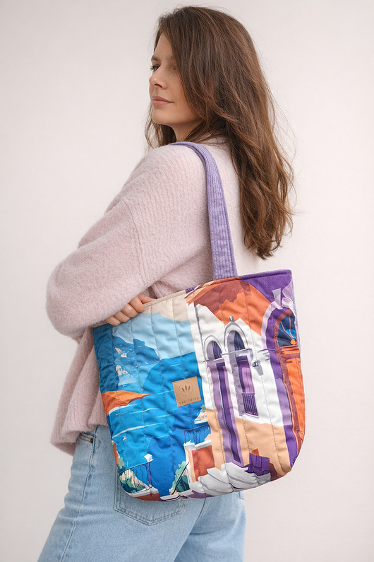 Pikowana duża torba shopper Como