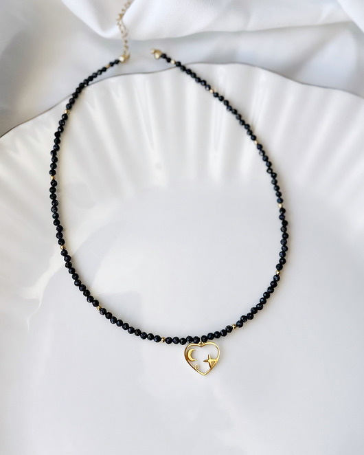 Choker Naszyjnik Noc Kairu Księżyc Serce