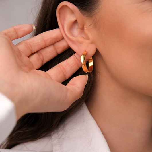 Złote kolczyki Glam Circle koła - srebro 925 pozłacane