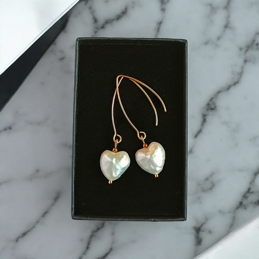 Serce - perła : kolczyki : wyjątkowy prezent PREMIUM