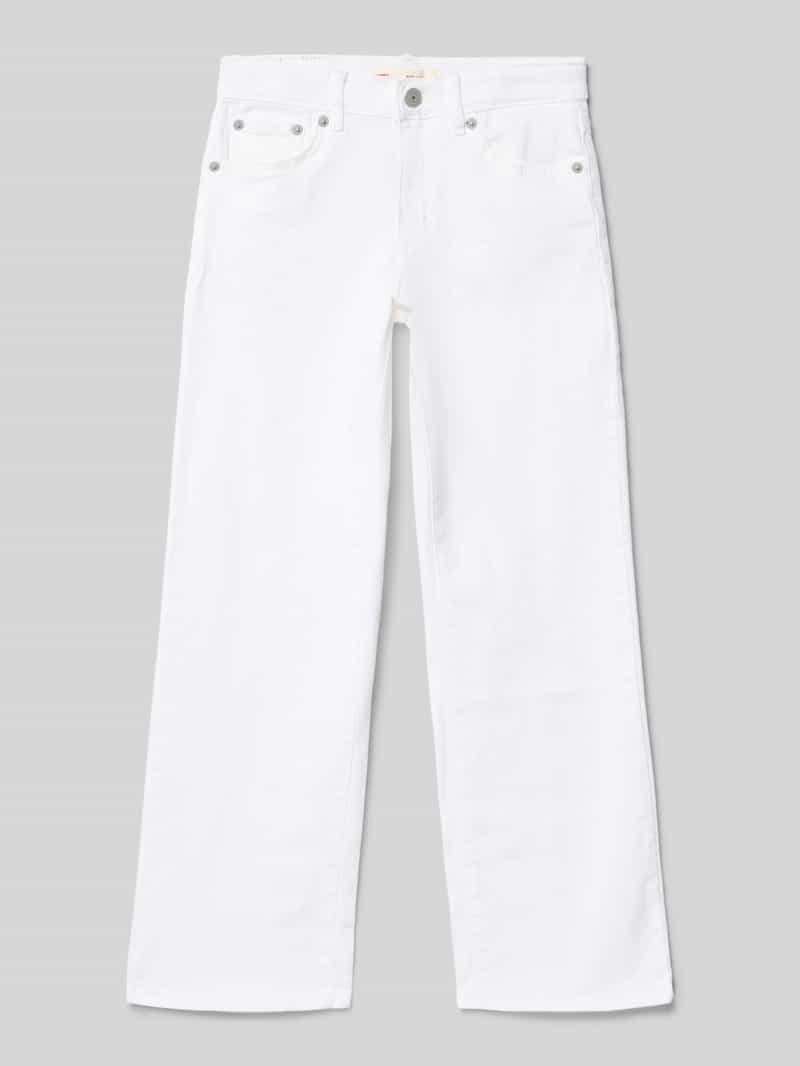 Jeansy z szerokimi nogawkami z mieszanka bawełny