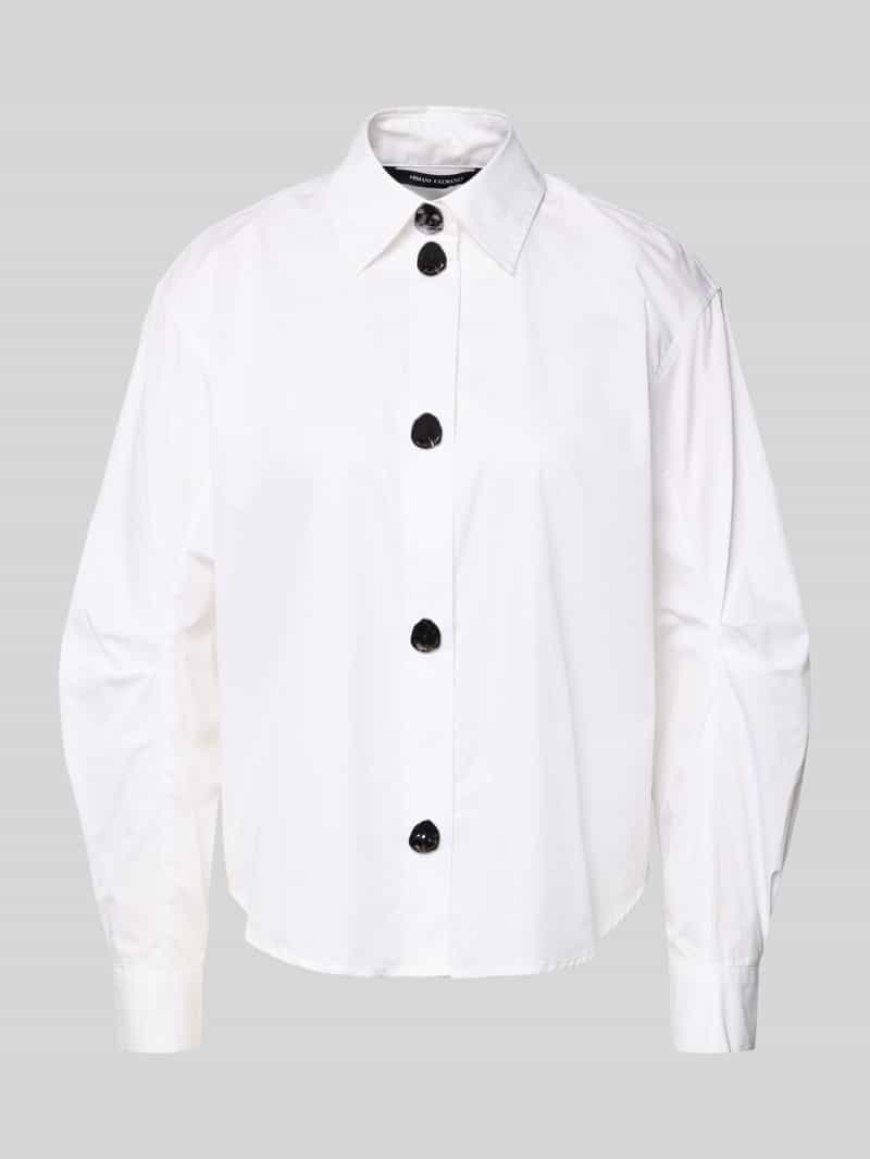 Bluzka o kroju regular fit z bawełny z bufiastymi rękawami