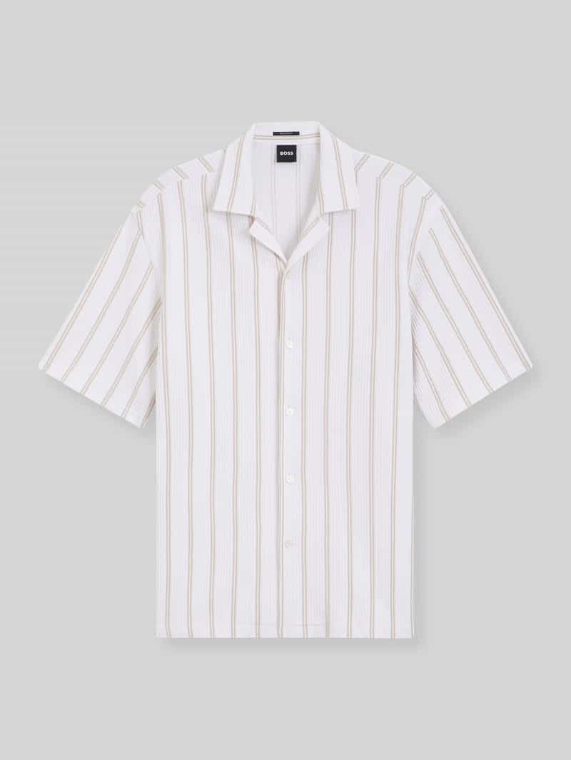 Koszula z krótkim rękawem o kroju relaxed fit z mieszanki bawełny