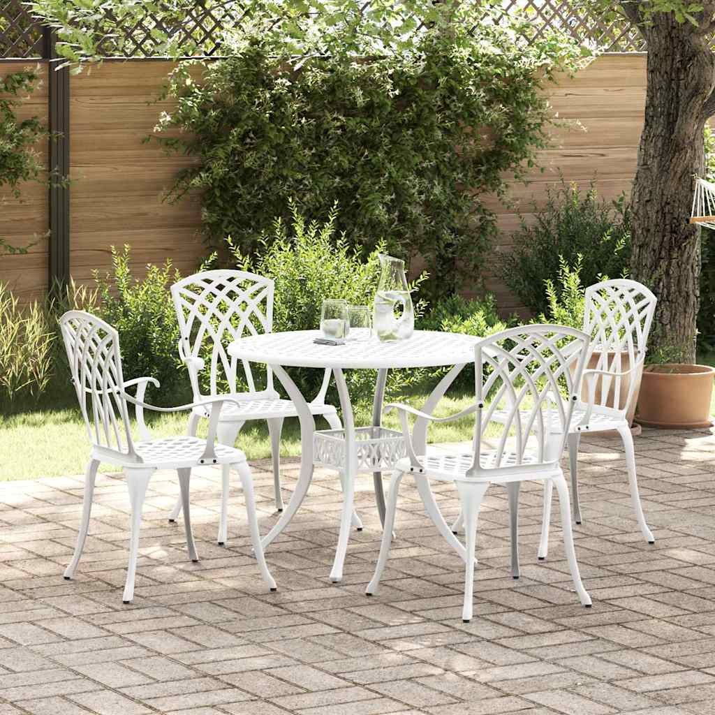 VidaXL Zestaw do jadalni w ogrodzie 5 pcs Biały Aluminium