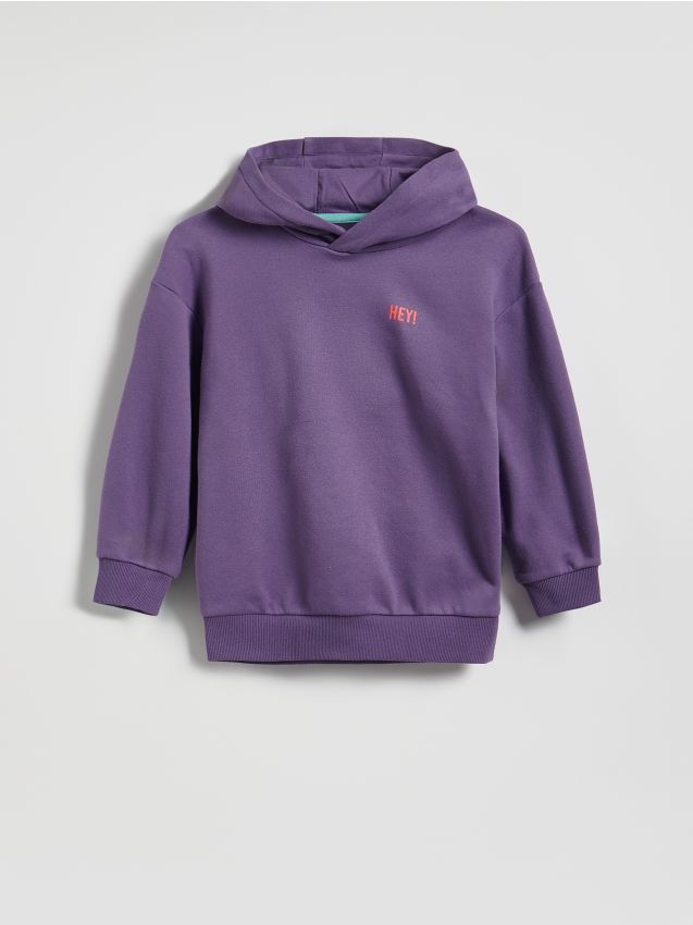 Reserved - Bluza oversize z kapturem - ciemnofioletowy