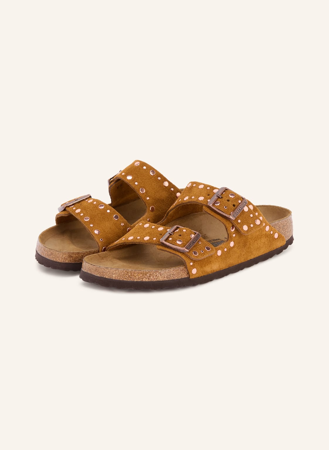 Birkenstock Klapki Arizona Rivet Z Nitami beige