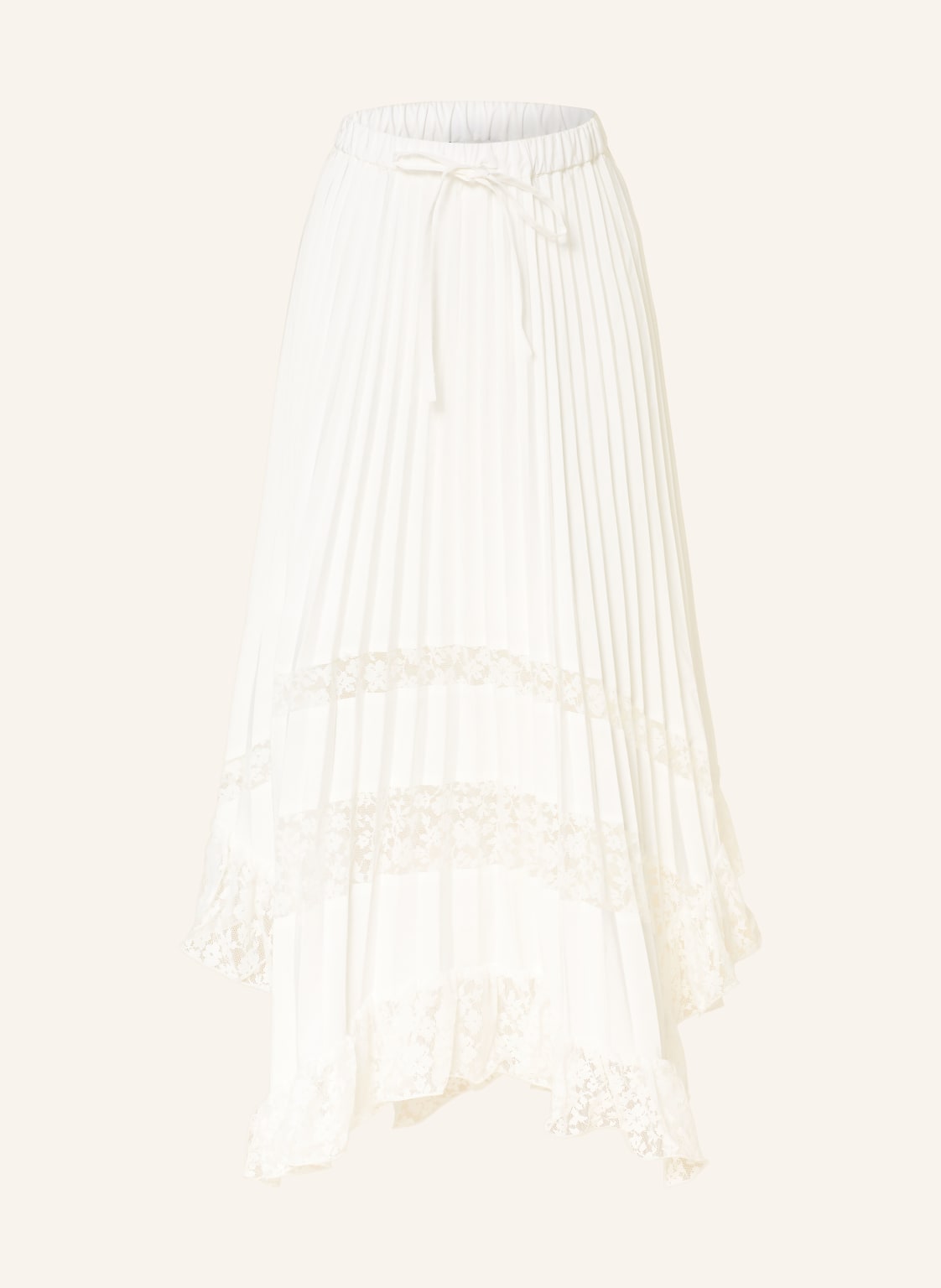 Claudie Pierlot Plisowana Spódnica Z Koronką I Falbanami weiss