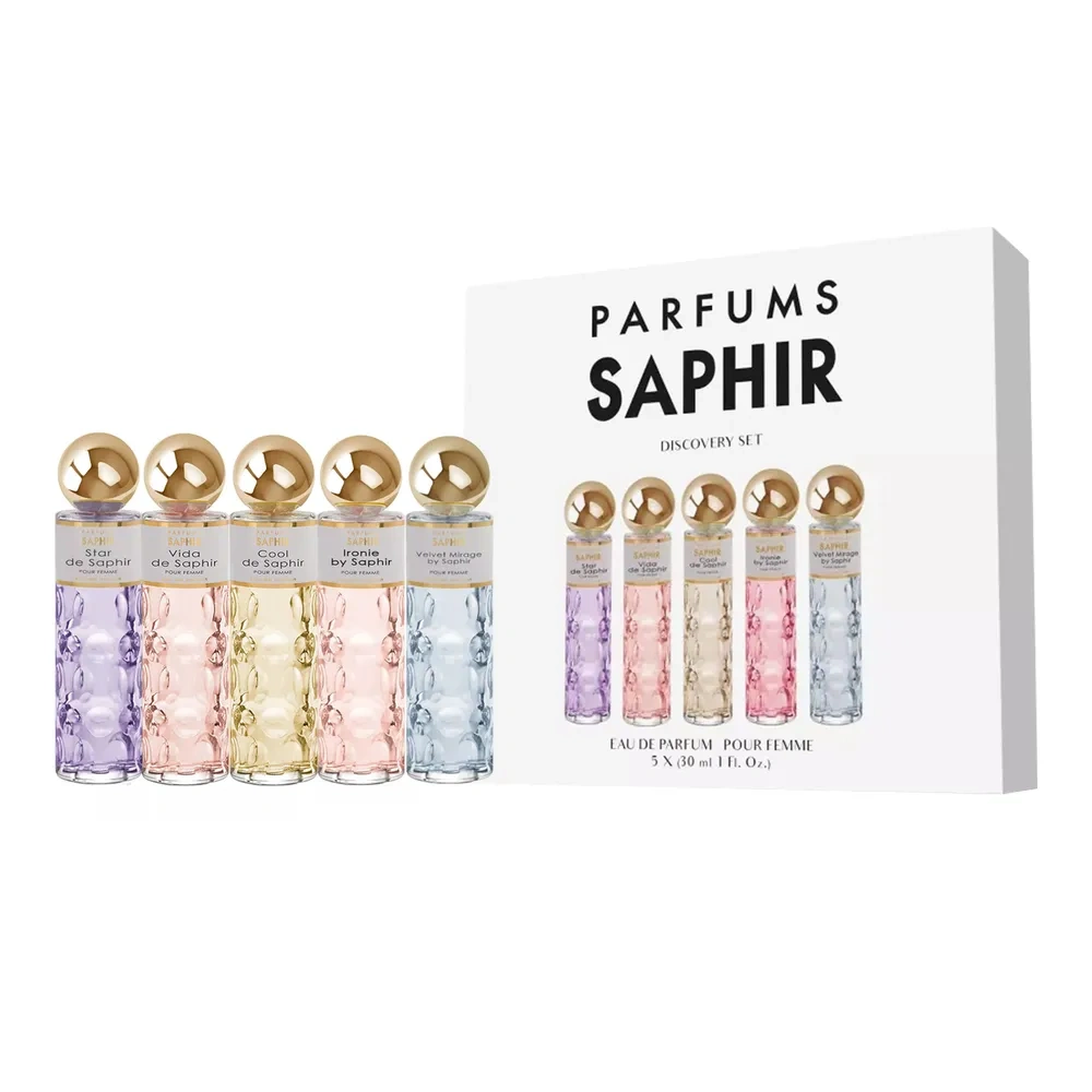 Saphir woda perfumowana spray Star 30 ml + Vida 30 ml + Cool 30 ml + Ironie 30 ml + Velvet Mirage 30 ml
