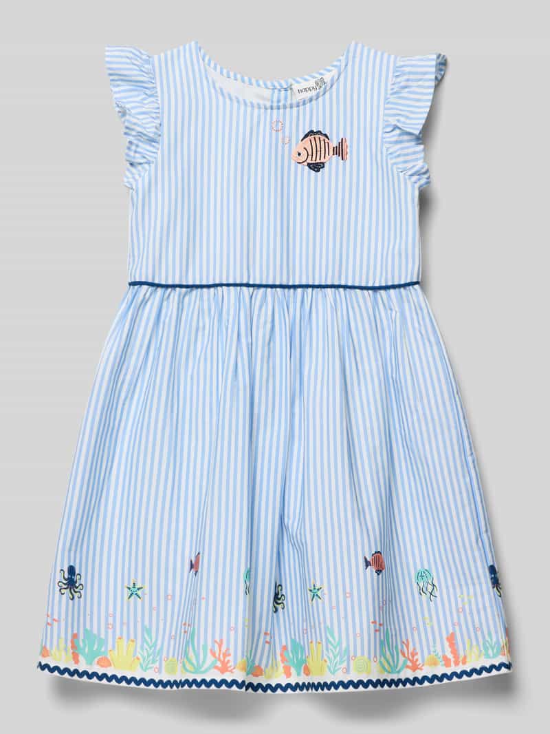 Sukienka o kroju regular fit z wyhaftowanym motywem