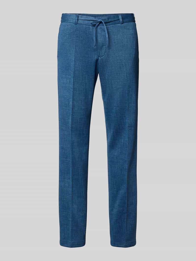 Spodnie materiałowe o kroju straight fit z zakładkami w pasie model 'Sparta'