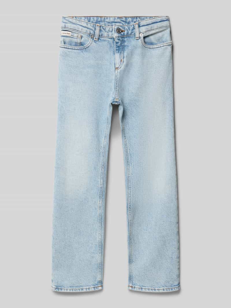 Jeansy o kroju straight fit z mieszanki bawełny