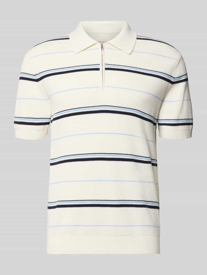 koszulka polo o kroju slim fit z zamkiem błyskawicznym