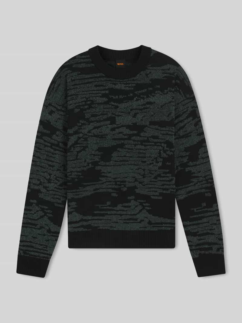 Krój regular fit sweter dzianinowy z graficznym wzorem żakardowym model 'Andscape'
