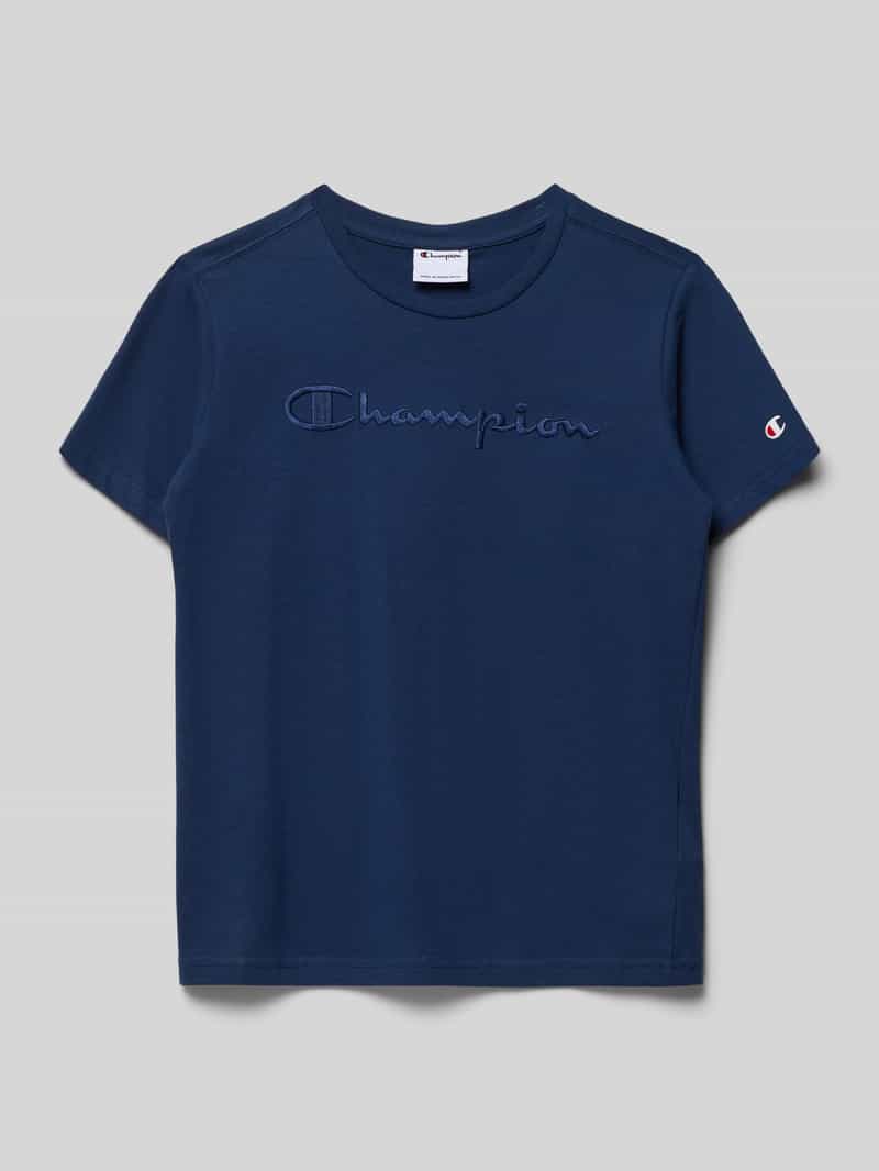 T-shirt w kroju regular fit z haftowanym logo