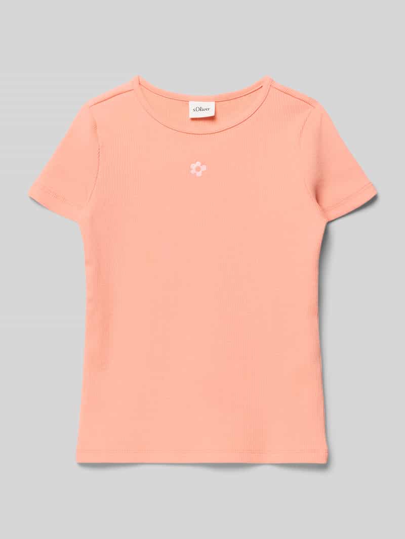 krój regular fit t-shirt z mieszanki bawełny