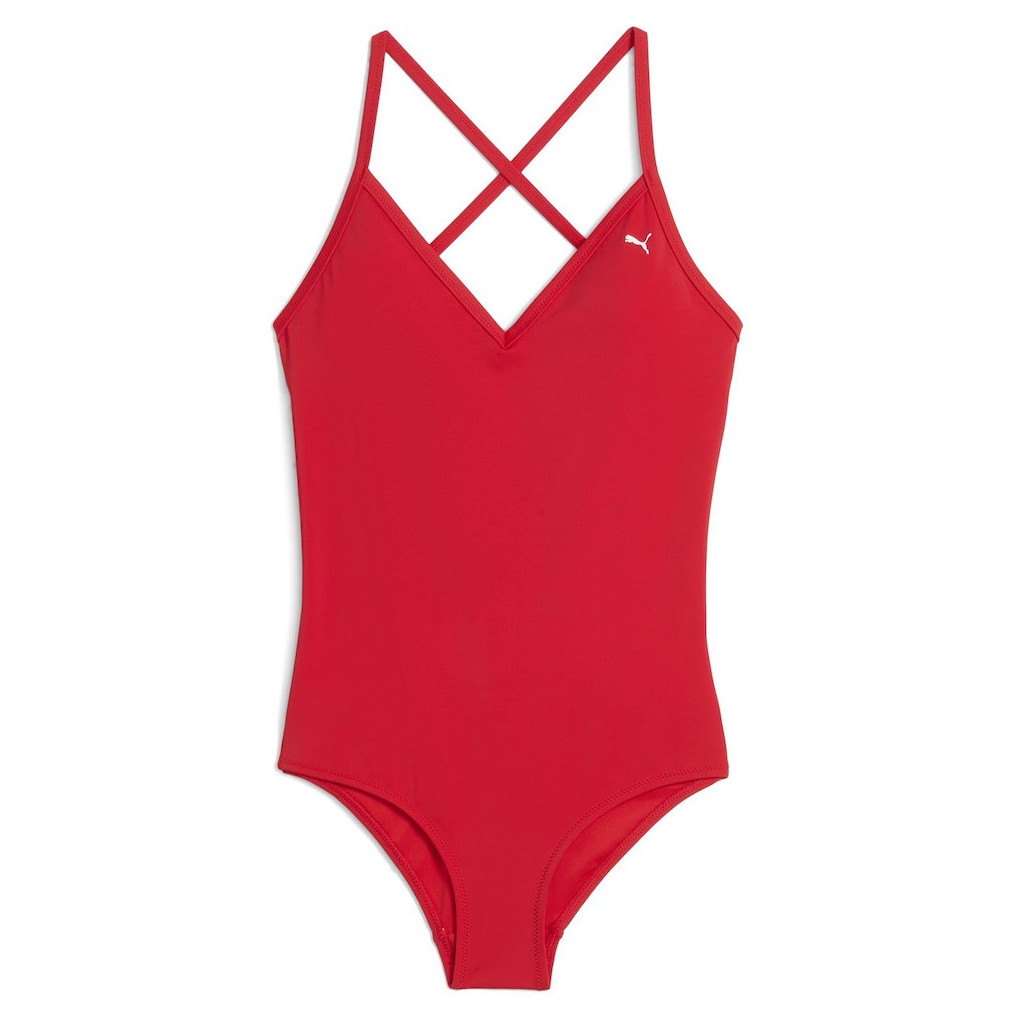 Damski strój kąpielowy Puma V-neck Padded Swimsuit Rozmiar: L / Kolor: czerwony