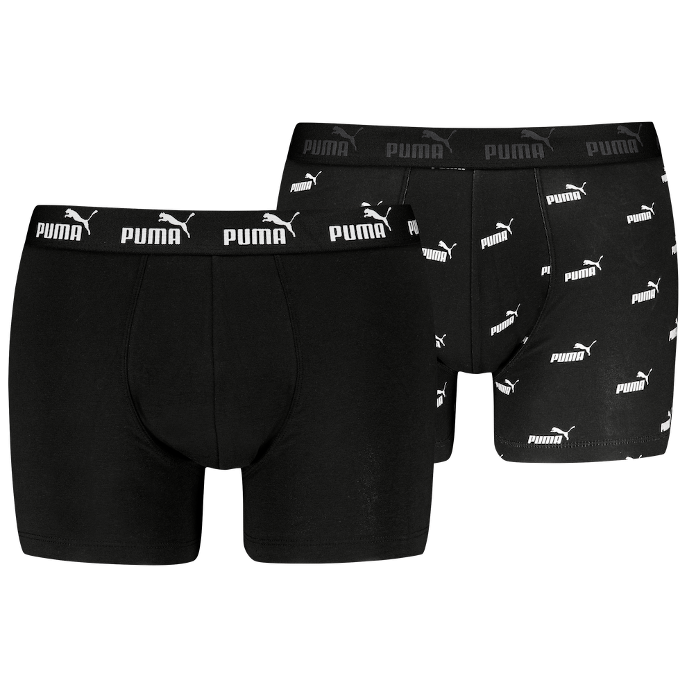 Męskie bokserki Puma Elements Logo Print Boxers 2P Rozmiar: L / Kolor: czarny