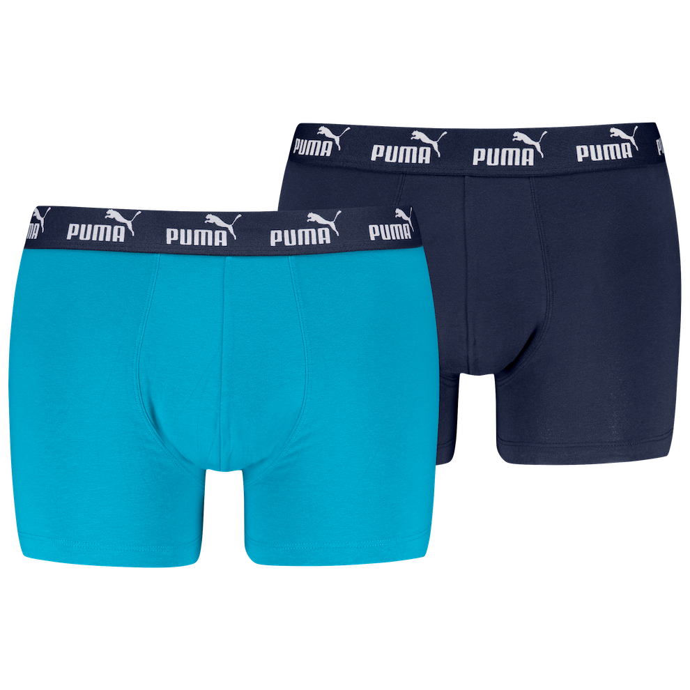 Męskie bokserki Puma Elements Basic Boxers 2P Rozmiar: M / Kolor: niebieski/jasnoniebieski
