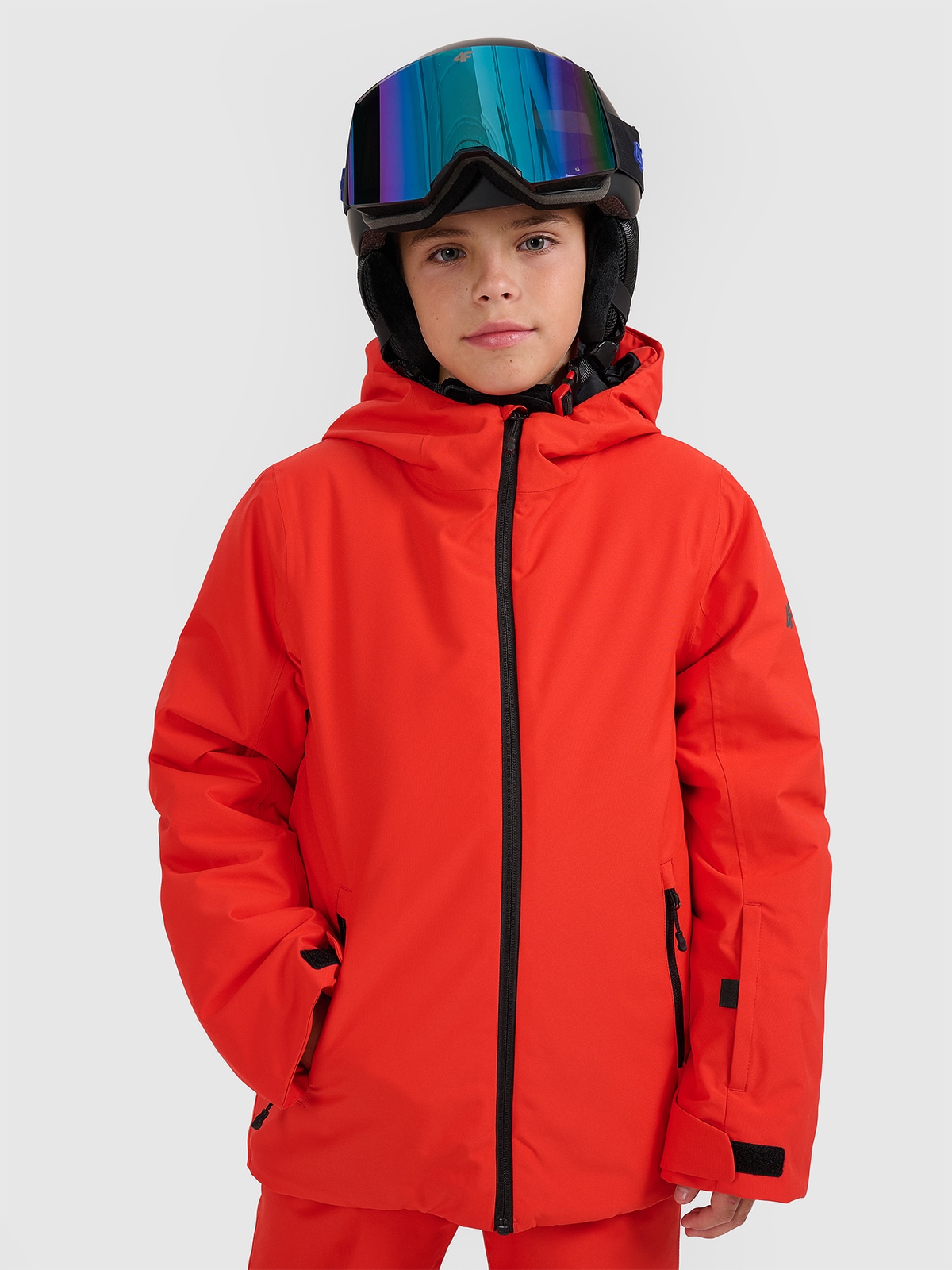 4F Kurtka narciarska membrana 5000 chłopięca - czerwona 152 (11-12 lat)