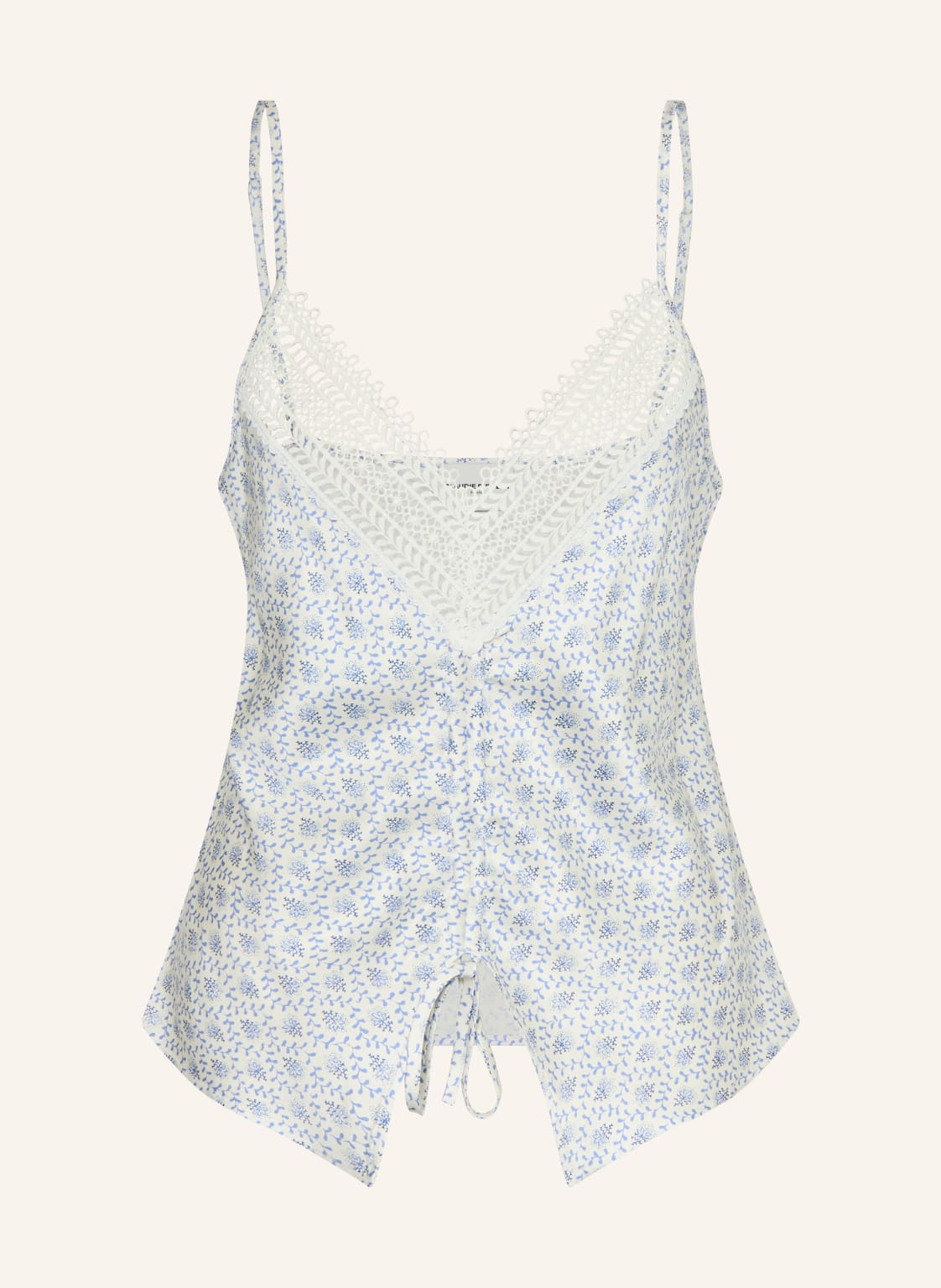 Claudie Pierlot Satynowy Top Z Koronką blau