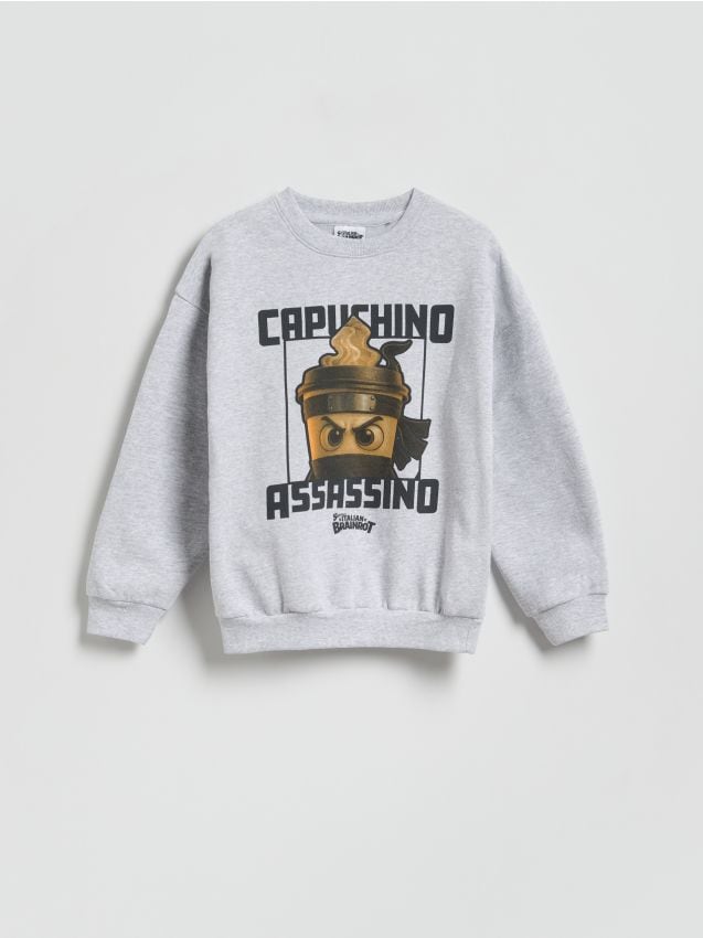 Reserved - Bluza Capuchino Assassino - jasnoszary