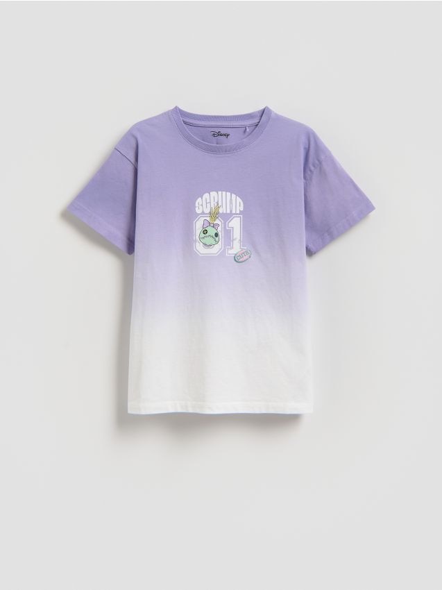 Reserved - Bawełniany t-shirt Lilo i Stitch - lawendowy