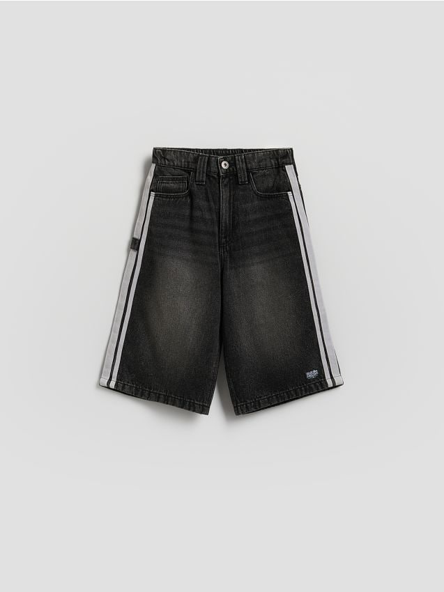 Reserved - Jeansowe szorty - czarny